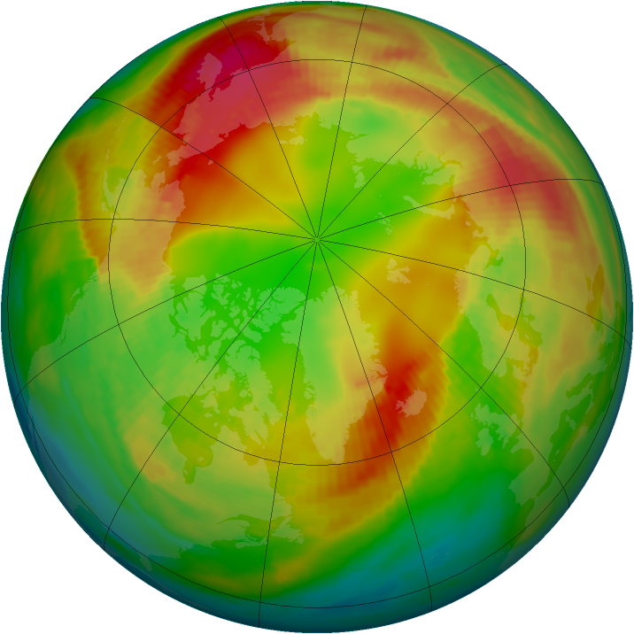 Arctic ozone map for 11 February 1989